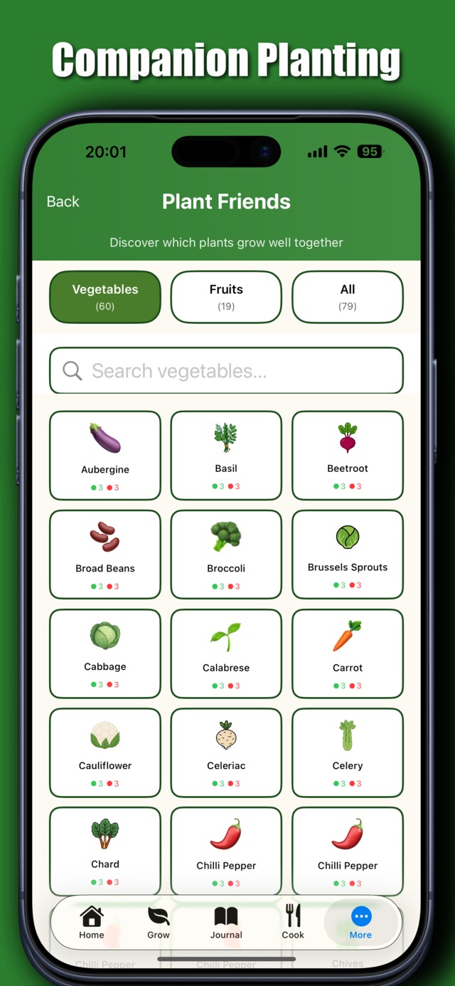 Companion Planting screen